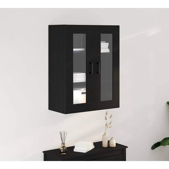 Armario de pared roble negro 69,5 x 34 x 90 cm vidaxl