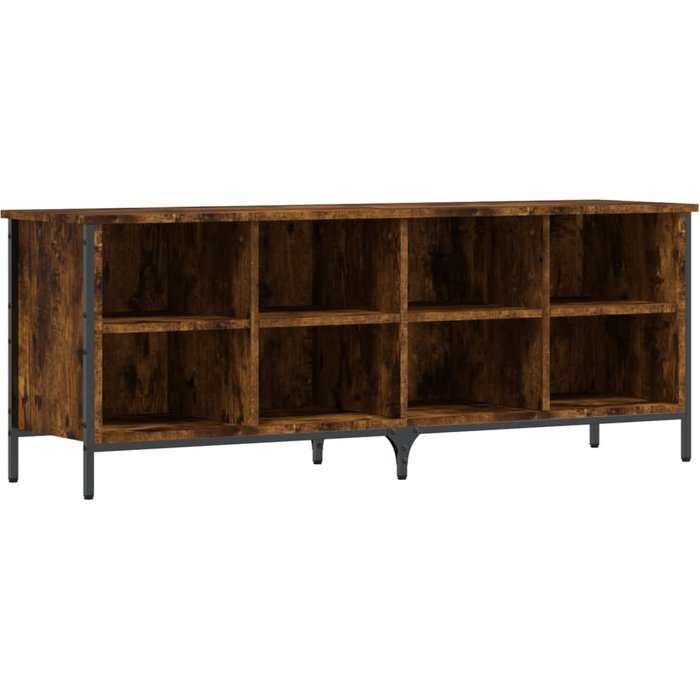 Zapatero de madera laminada de roble ahumado 131x35x50 cm - comfortxl