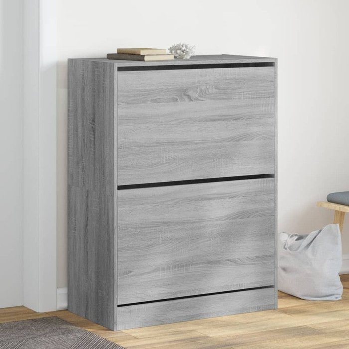 Vidaxl mueble zapatero 2 cajones abatibles gris sonoma 80x42x108 cm