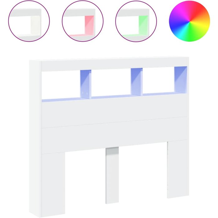 Cabecero de cama - mueble cabecero con led blanco 120x17x102 cm