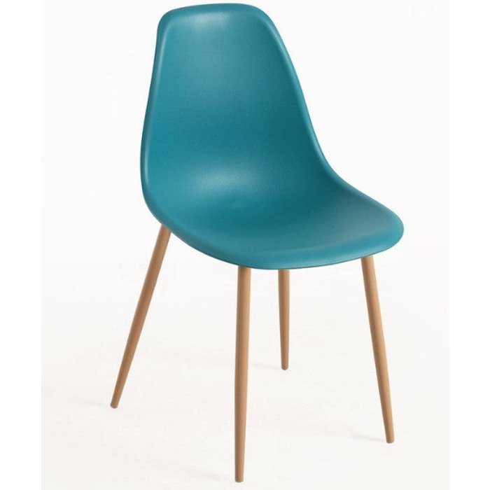 Silla kerry escandinava azul pato y natural - juego de 2