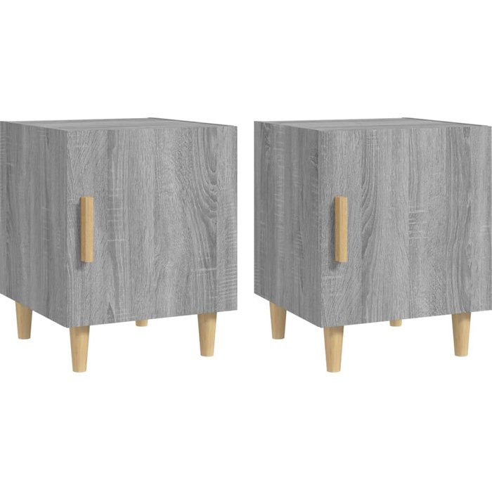 Mesitas de noche 2 uds madera contrachapada gris sonoma - comfortxl