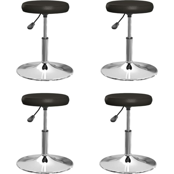 Sillas de comedor 4 unidades cuero sintético negro vidaxl