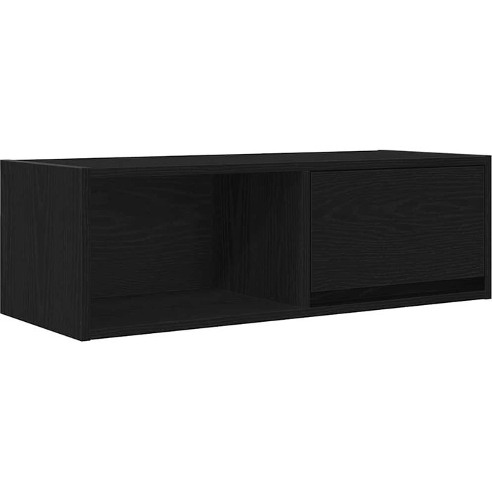 Mueble de tv de madera de roble negro 80x31x25,5 cm - comfortxl