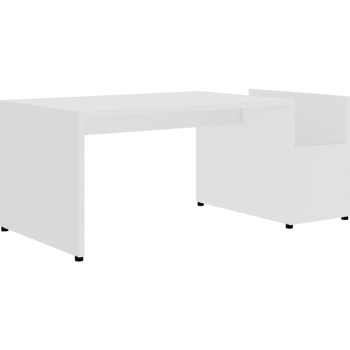 Mesa de centro de contrachapado blanco 90x45x35 cm - comfortxl