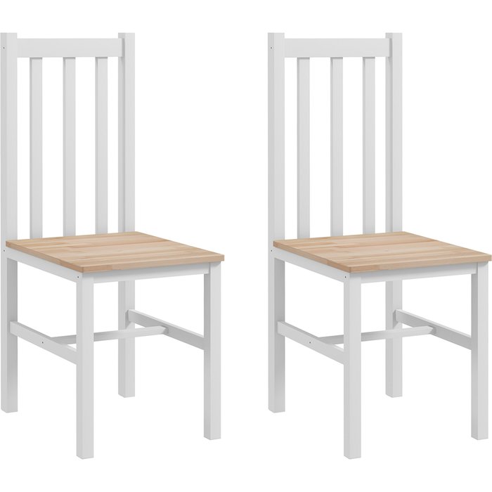 Sillas de comedor homcom madera de pino blanco 38.5x47.5x99 cm