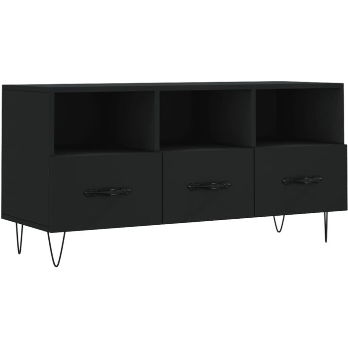 Mueble tv negro 102x36x50 cm de madera contrachapada