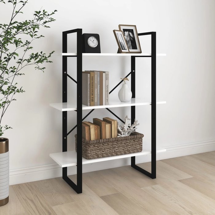 Librería aglomerado blanco 80x30x105 cm