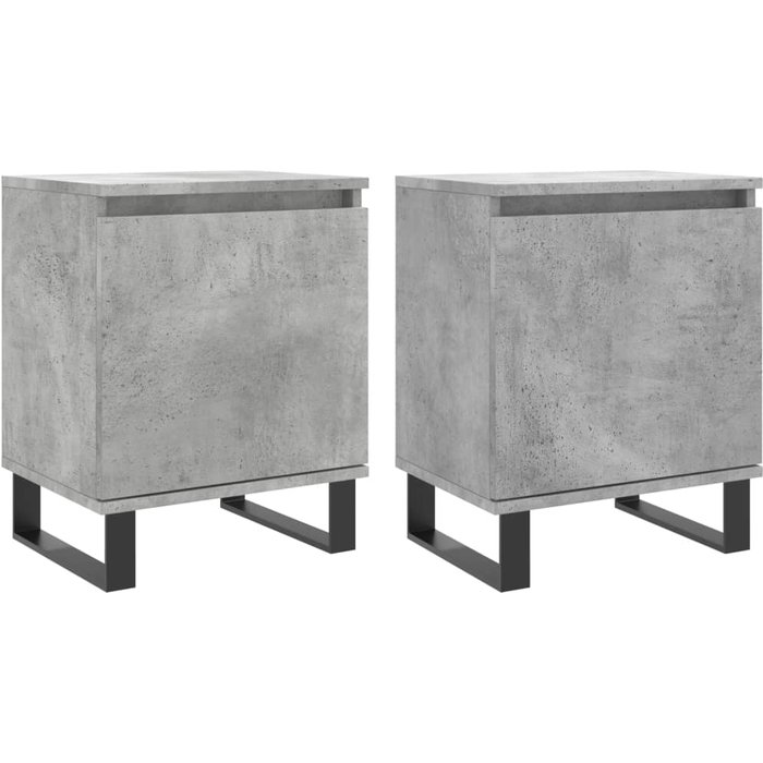 Mesitas de noche 2 uds madera gris hormigón 40x30x50 cm - comfortxl