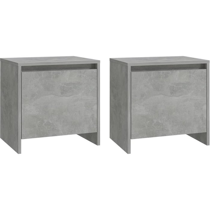 Mesitas de noche 2 uds madera de ingeniería gris hormigón - comfortxl