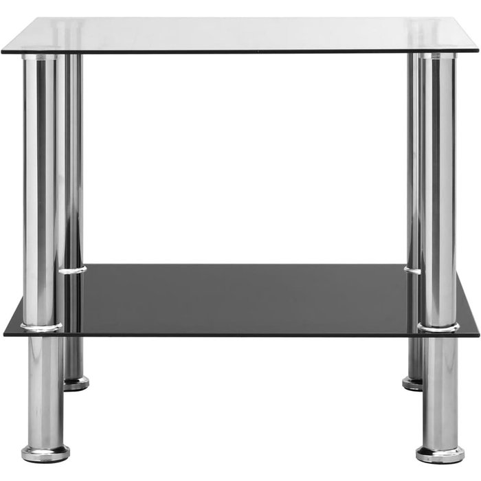 Mesa auxiliar de vidrio templado transparente 45x50x45 cm - comfortxl