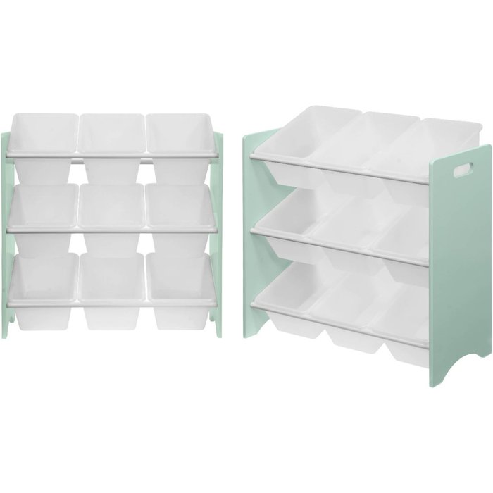 Armario infantil para juguetes, set de 2, tobias, verde celadón, 64x29.5x60 cm