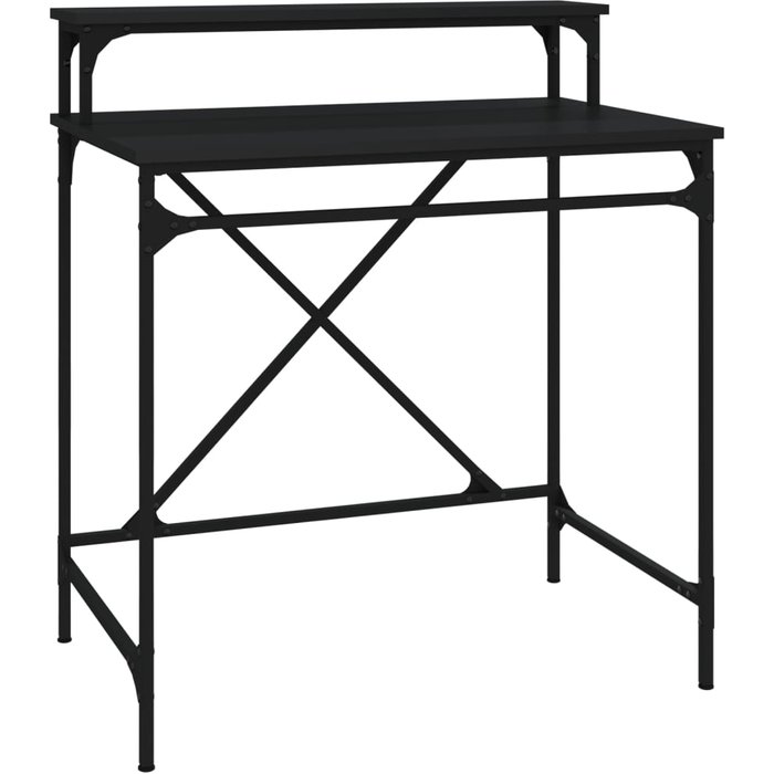 Escritorio de hierro y madera contrachapada negro 80x50x90 cm - comfortxl