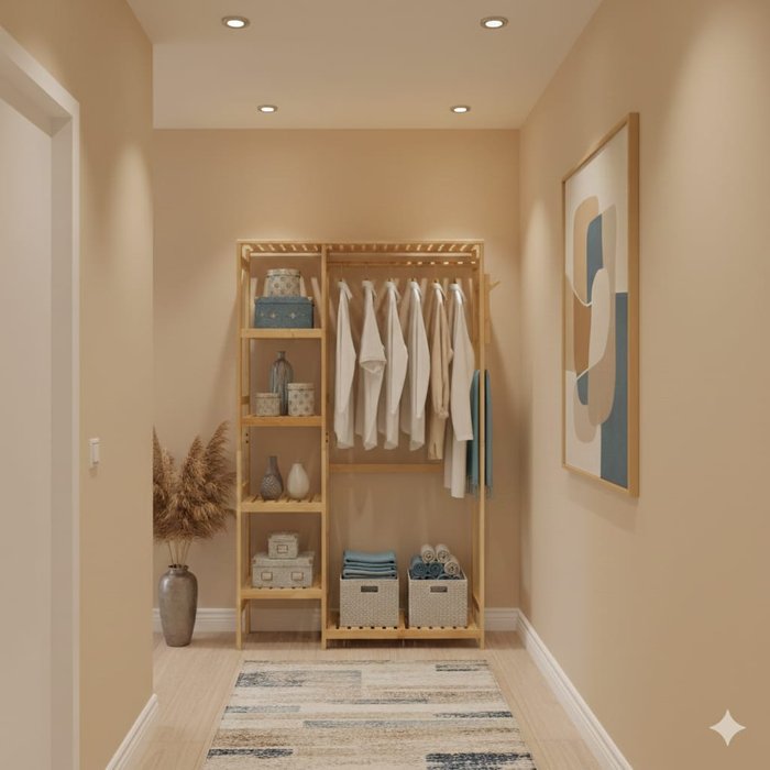 Essenza perchero bambú natural 90x30x155cm organizador minimalista