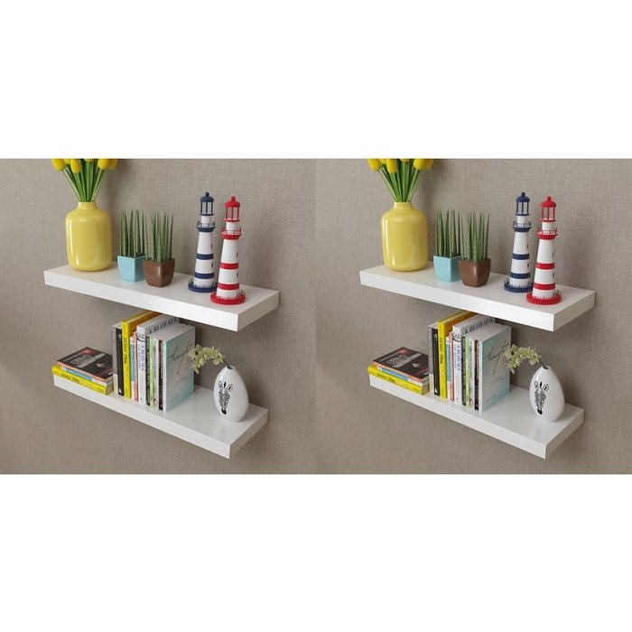 Estantes de pared 4 piezas blanco 60 cm