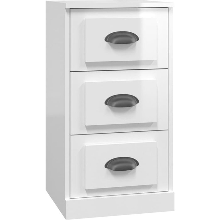 Aparador madera contrachapada blanco brillante 36x35,5x67,5 cm - comfortxl