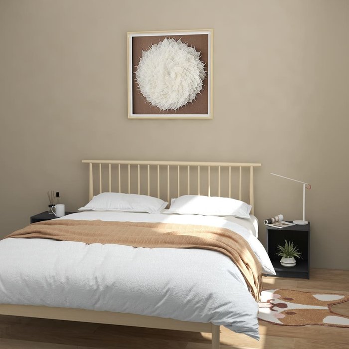 Mesita de noche 2 uds madera de pino gris 35,5x33,5x41,5 cm - comfortxl