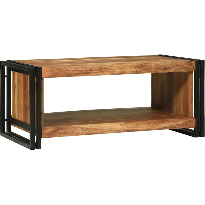 Mesa de café marrón 90 x 50 x 38 cm madera maciza de acacia