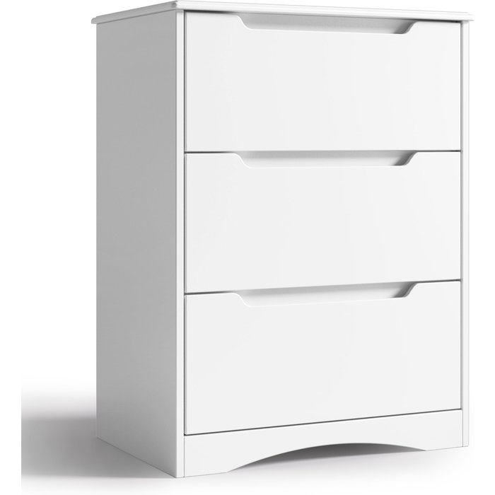 Cómoda de 3 cajones, blanca, 62 x 41 x 82 cm bealife