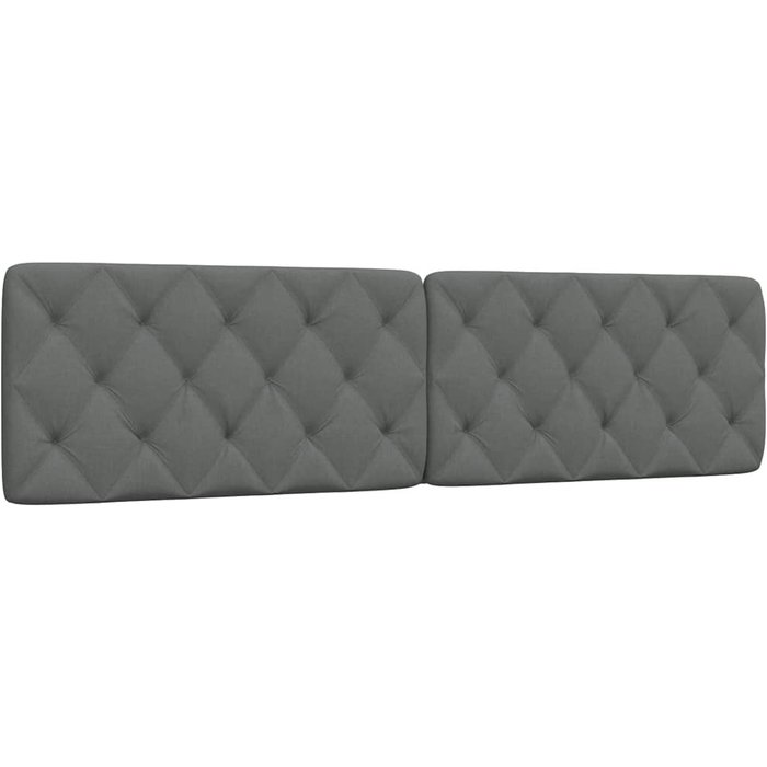 Cabecero de cama acolchado tela gris oscuro 200 cm