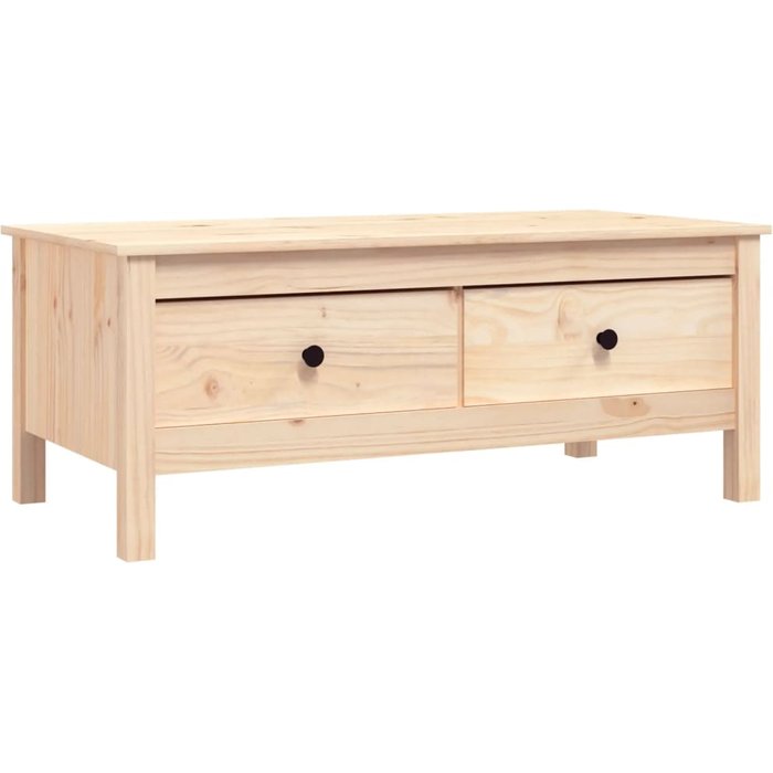 Mesa de centro de pino macizo en gris 100x50x40 cm - comfortxl