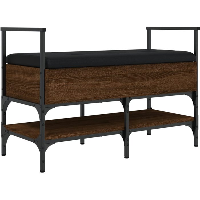 Banco zapatero madera de ingeniería marrón roble 85,5x42x57,5cm - comfortxl