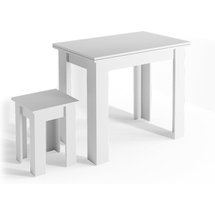 Vicco mesa de comedor con silla roman, blanco, 90 x 60 cm