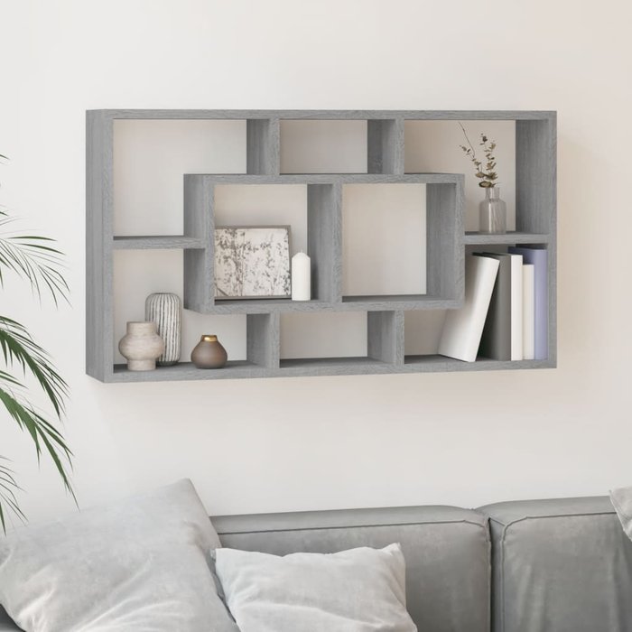 Maison exclusive - estantería de pared con 8 compartimentos gris sonoma
