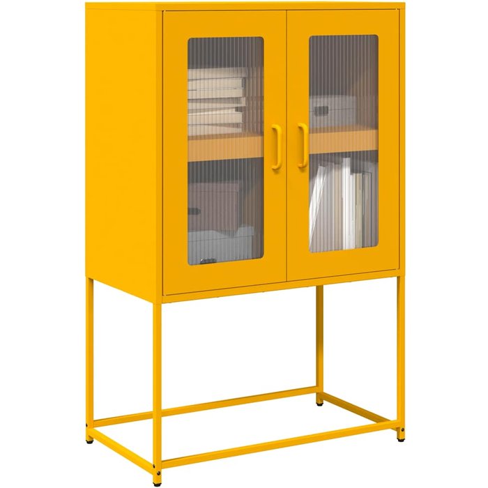 Maison exclusive - aparador de acero amarillo mostaza 68x39x107 cm
