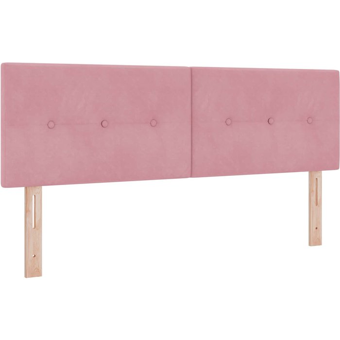 Cabecero cama - mueble cabecero led con tiras led manual rosa 160 cm terciopelo