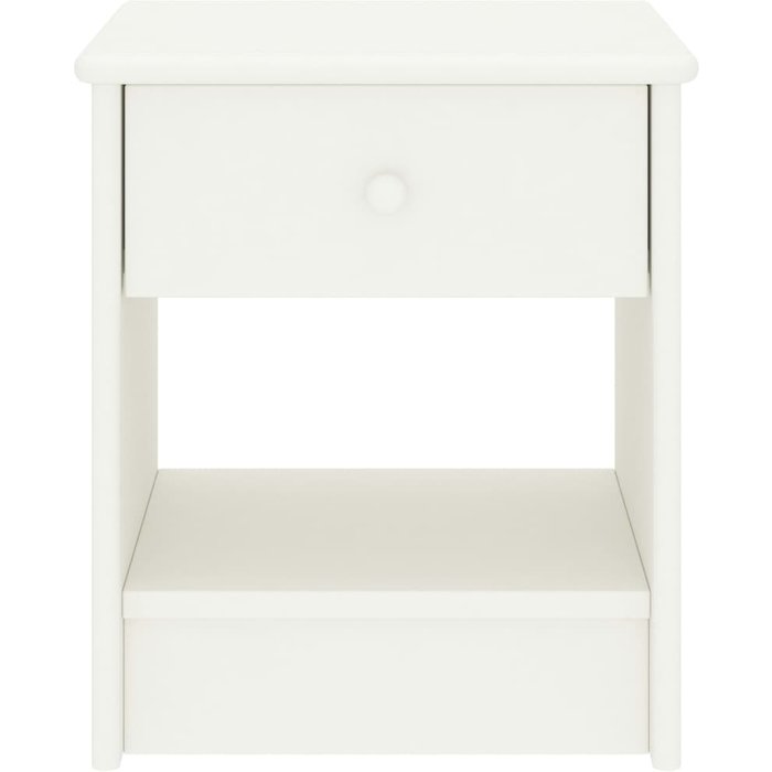 Mesita de noche madera maciza de mango blanco 35x30x40 cm - comfortxl