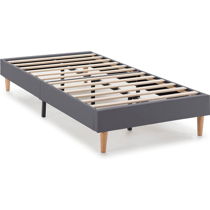 Base tapizada aura 90x190 cm gris oscuro, 30 cm altura