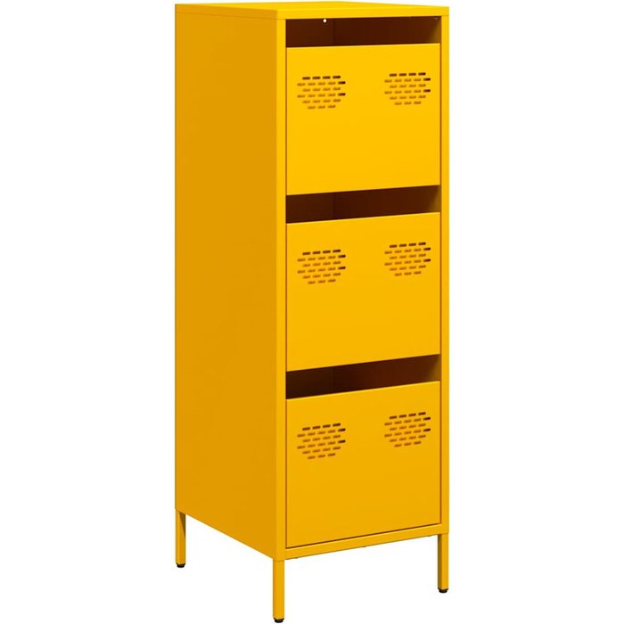 Aparador de acero amarillo mostaza 39x35x103,5 cm v1604 unico / amarillo