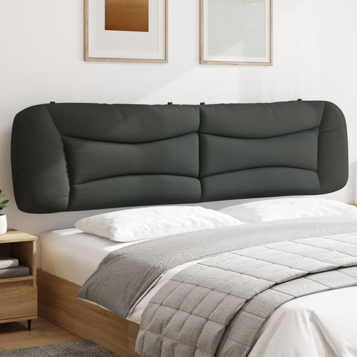 Cabecero de cama acolchado hvar tela gris oscuro 200 cm