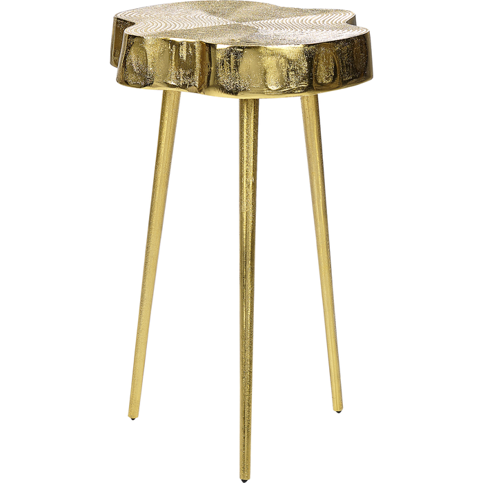 Beliani mesa auxiliar taupo metal dorado