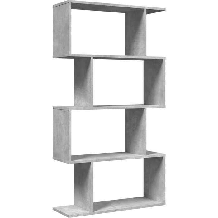 Librería divisora 4 niveles madera gris hormigón 70x24x129 cm – comfortxl