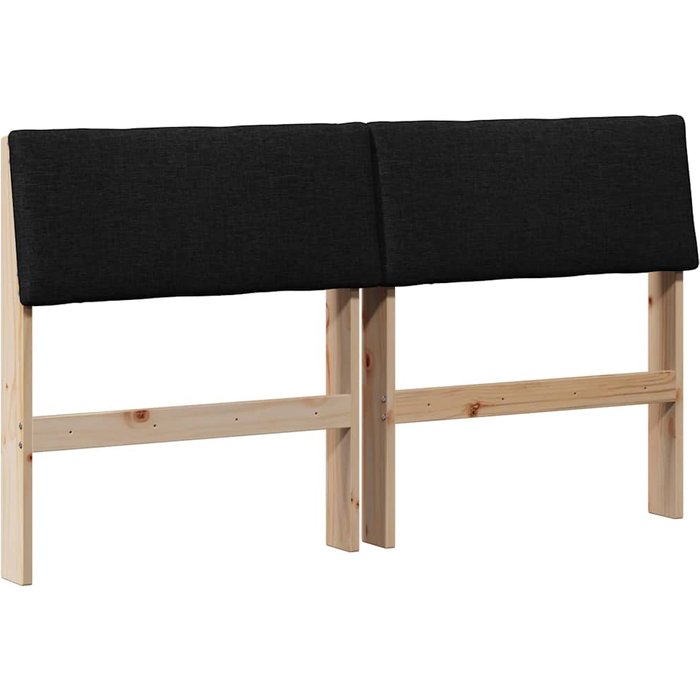 Cabecero cama - mueble cabecero tapizado negro 135 cm madera de pino macizo