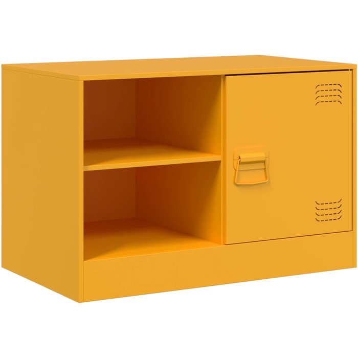 Mueble para tv | mueble de salón de acero amarillo mostaza 67x39x44 cm cfw60248