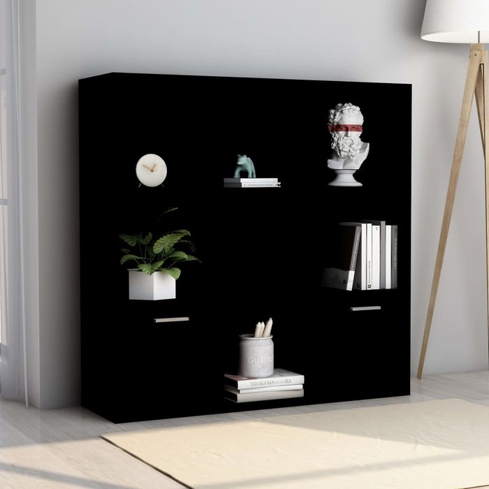 Librería aglomerado negro 98x30x98 cm