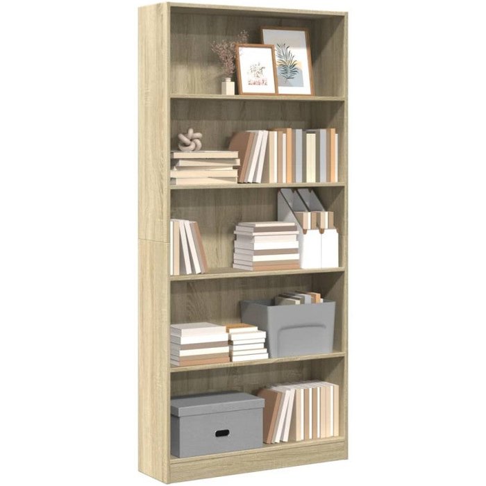 Librería roble sonoma 80x24x176 cm madera de ingeniería vidaxl