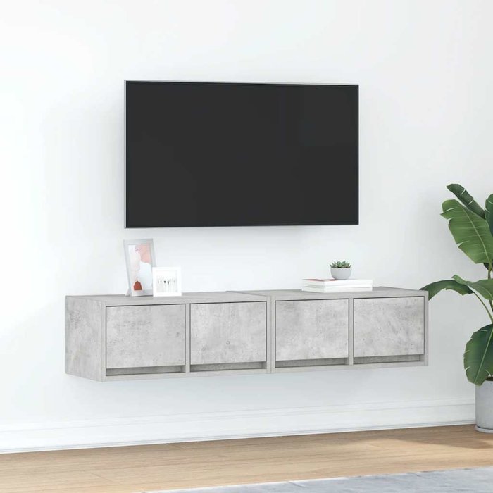 Muebles de tv 2uds madera ingeniería gris hormigón 60x31x25,5cm vidaxl