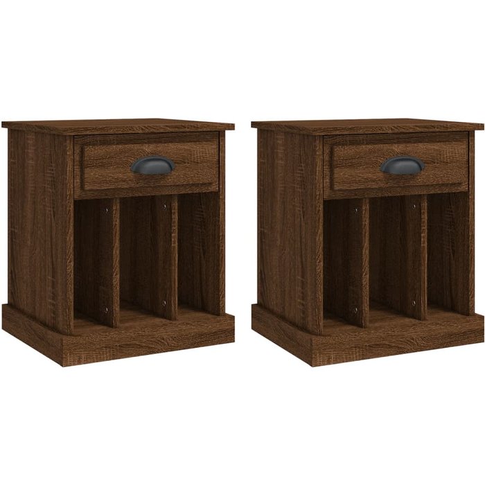 Mesitas de noche 2 piezas roble marrón 43x36x50 cm