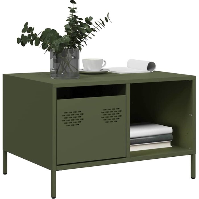 Mesa de centro acero laminado frío verde oliva 68,5x50x43,5cm
