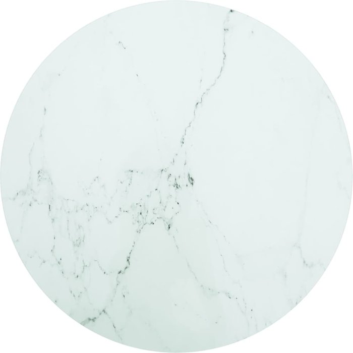 Tablero de mesa dise?o mármol vidrio templado blanco ?70x0,8 cm- comfortxl