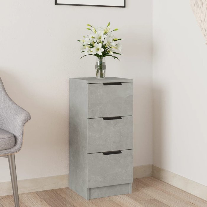 Maison exclusive - aparador de madera contrachapada gris hormigón 30x30x70 cm
