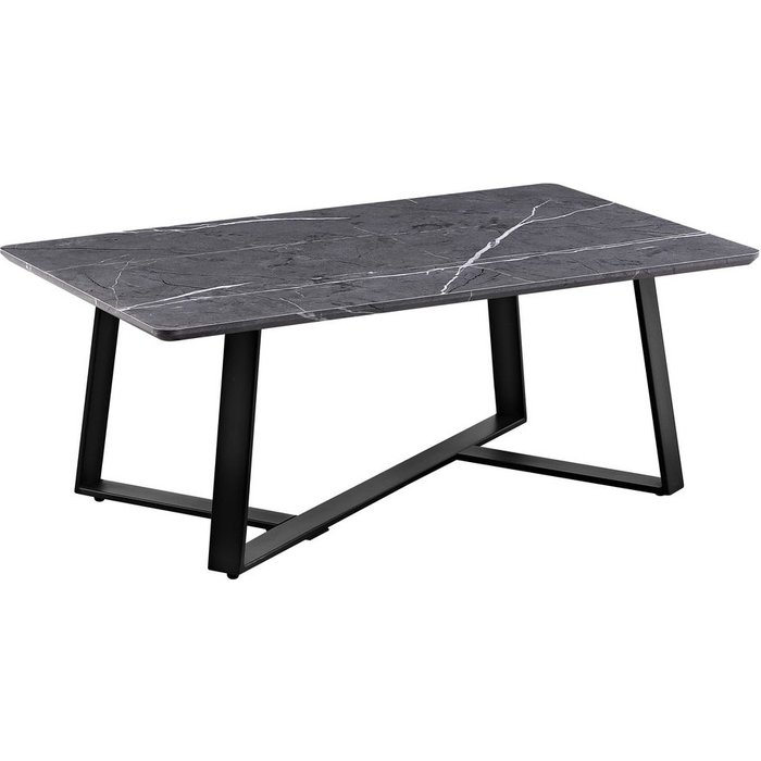 Mesa de centro efecto mármol gris oscuro 90x55x35 cm