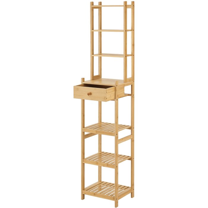 Estantería de almacenamiento de 7 niveles con cajón 163 x 33 x 28 cm 03_0006994