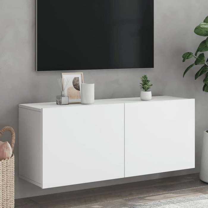 Vidaxl mueble para tv de pared blanco 100x30x41 cm
