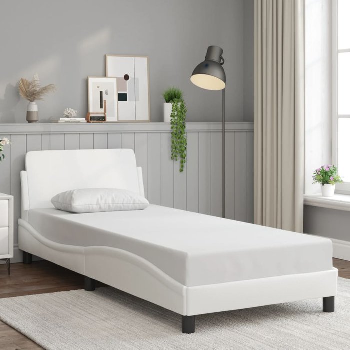 Estructura de cama dover cuero sintético blanco 80x200 cm