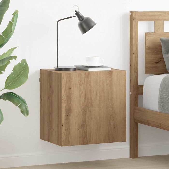 Muebles de tv de pared de 2 piezas, roble artesanal, 40,5x30x40cm